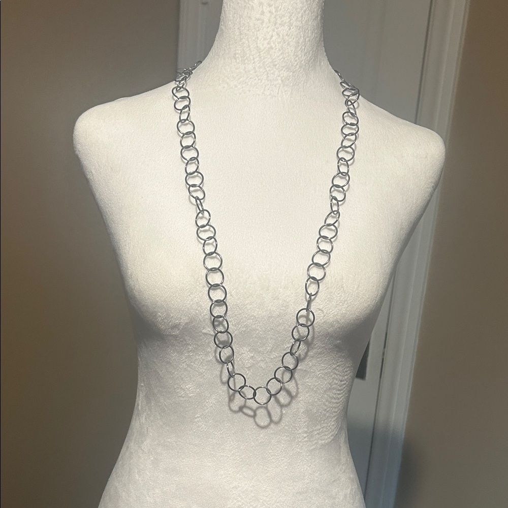 Silver Link Chain Necklace Retro Y2K Minimalist Jewelry